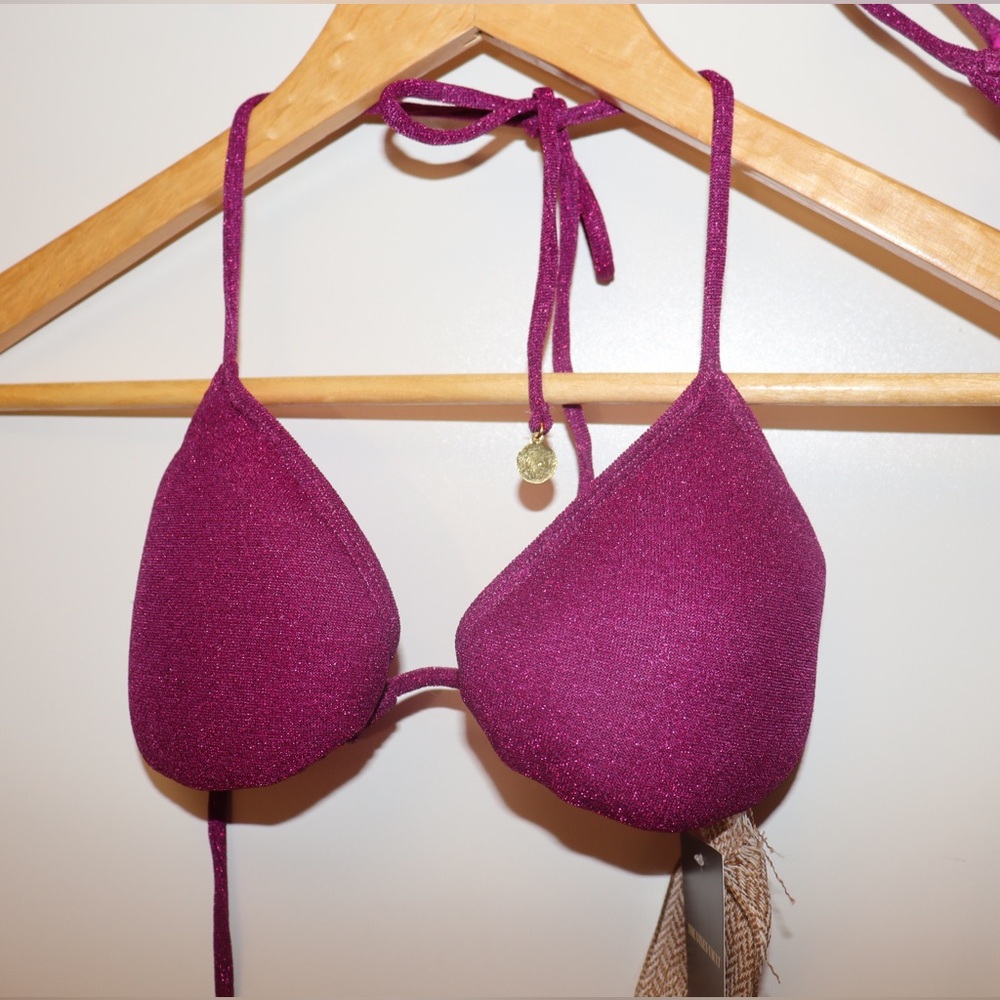NWT REVOLVE Nookie Beach Y2k Style Sparkle Bikini Top